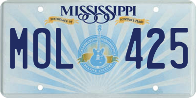 MS license plate MOL425