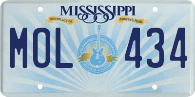 MS license plate MOL434