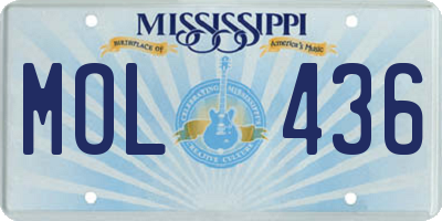 MS license plate MOL436