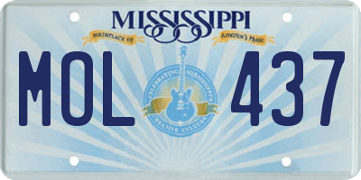 MS license plate MOL437