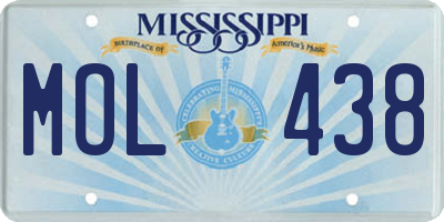 MS license plate MOL438