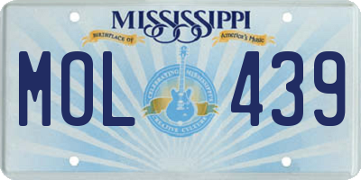 MS license plate MOL439