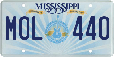 MS license plate MOL440