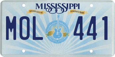 MS license plate MOL441