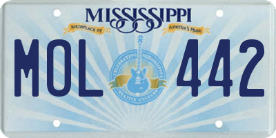 MS license plate MOL442