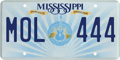 MS license plate MOL444