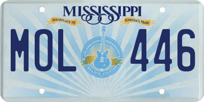 MS license plate MOL446