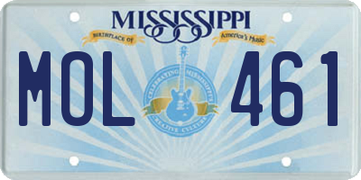 MS license plate MOL461