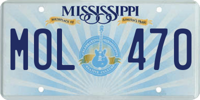 MS license plate MOL470