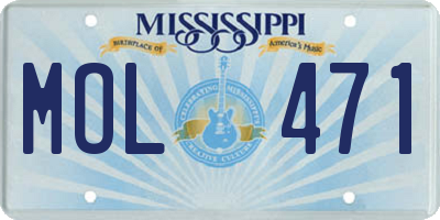 MS license plate MOL471