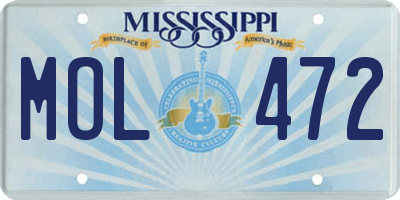 MS license plate MOL472