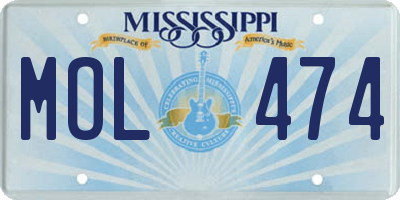 MS license plate MOL474