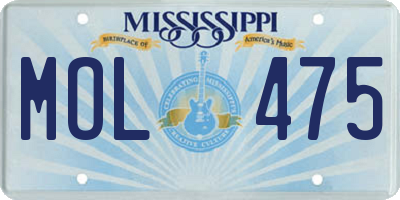 MS license plate MOL475