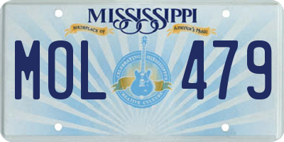MS license plate MOL479