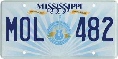 MS license plate MOL482