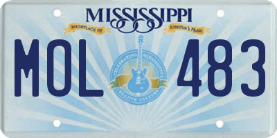 MS license plate MOL483