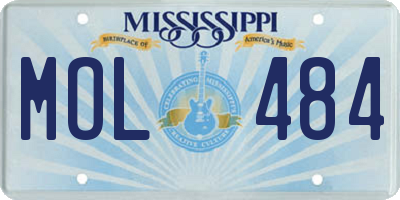 MS license plate MOL484