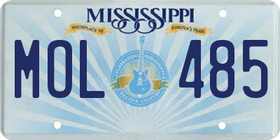 MS license plate MOL485