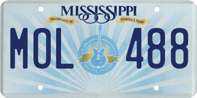 MS license plate MOL488