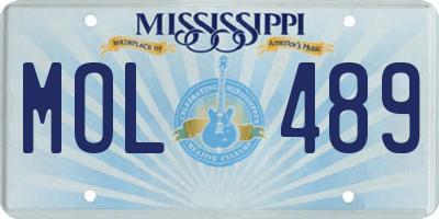 MS license plate MOL489