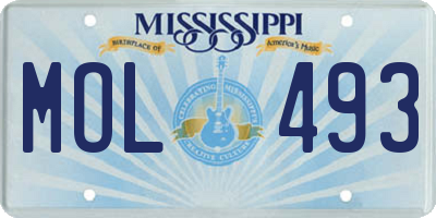 MS license plate MOL493