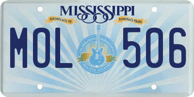 MS license plate MOL506