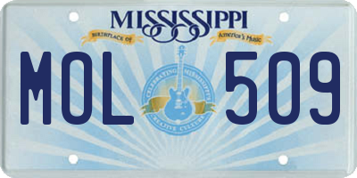 MS license plate MOL509