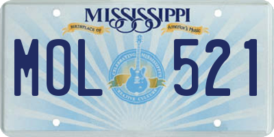 MS license plate MOL521
