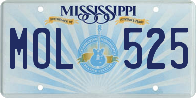 MS license plate MOL525