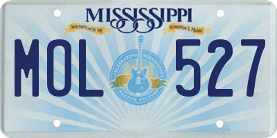 MS license plate MOL527