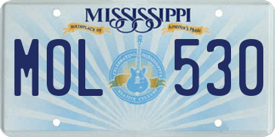 MS license plate MOL530