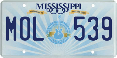 MS license plate MOL539
