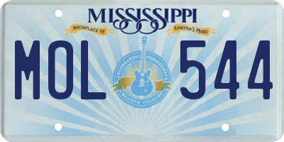 MS license plate MOL544