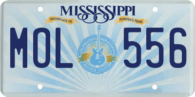 MS license plate MOL556