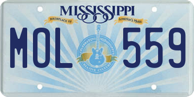 MS license plate MOL559