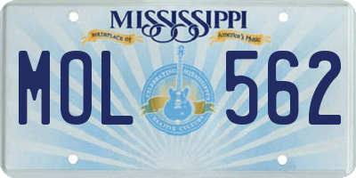 MS license plate MOL562