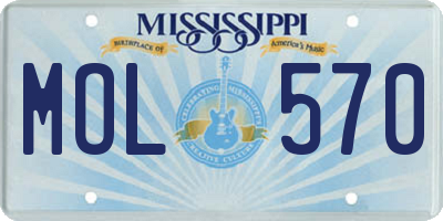MS license plate MOL570