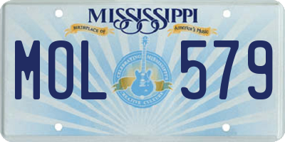 MS license plate MOL579