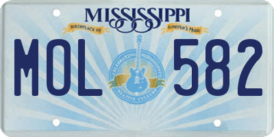 MS license plate MOL582