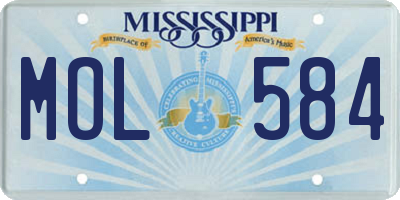 MS license plate MOL584