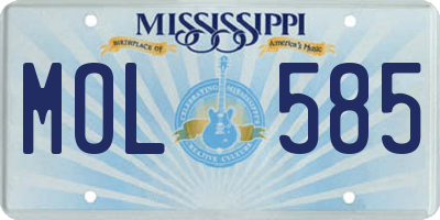 MS license plate MOL585