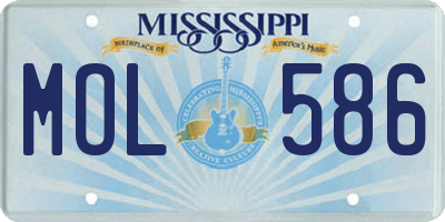 MS license plate MOL586