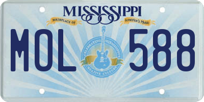 MS license plate MOL588