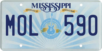 MS license plate MOL590