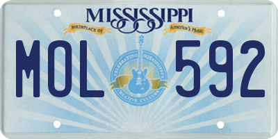 MS license plate MOL592