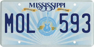 MS license plate MOL593
