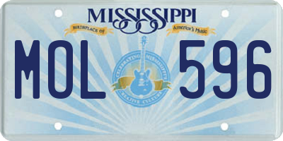 MS license plate MOL596