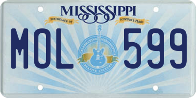 MS license plate MOL599