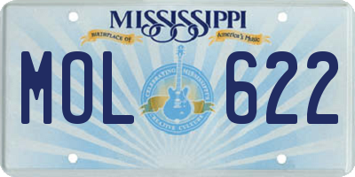 MS license plate MOL622
