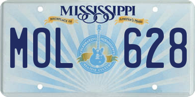 MS license plate MOL628